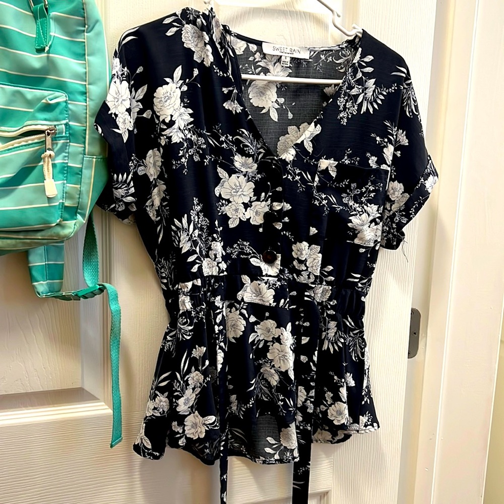 Floral Tied Blouse